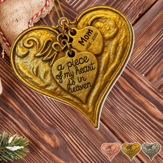 A Piece Of My Heart Is In Heaven Heart and Angel Wings