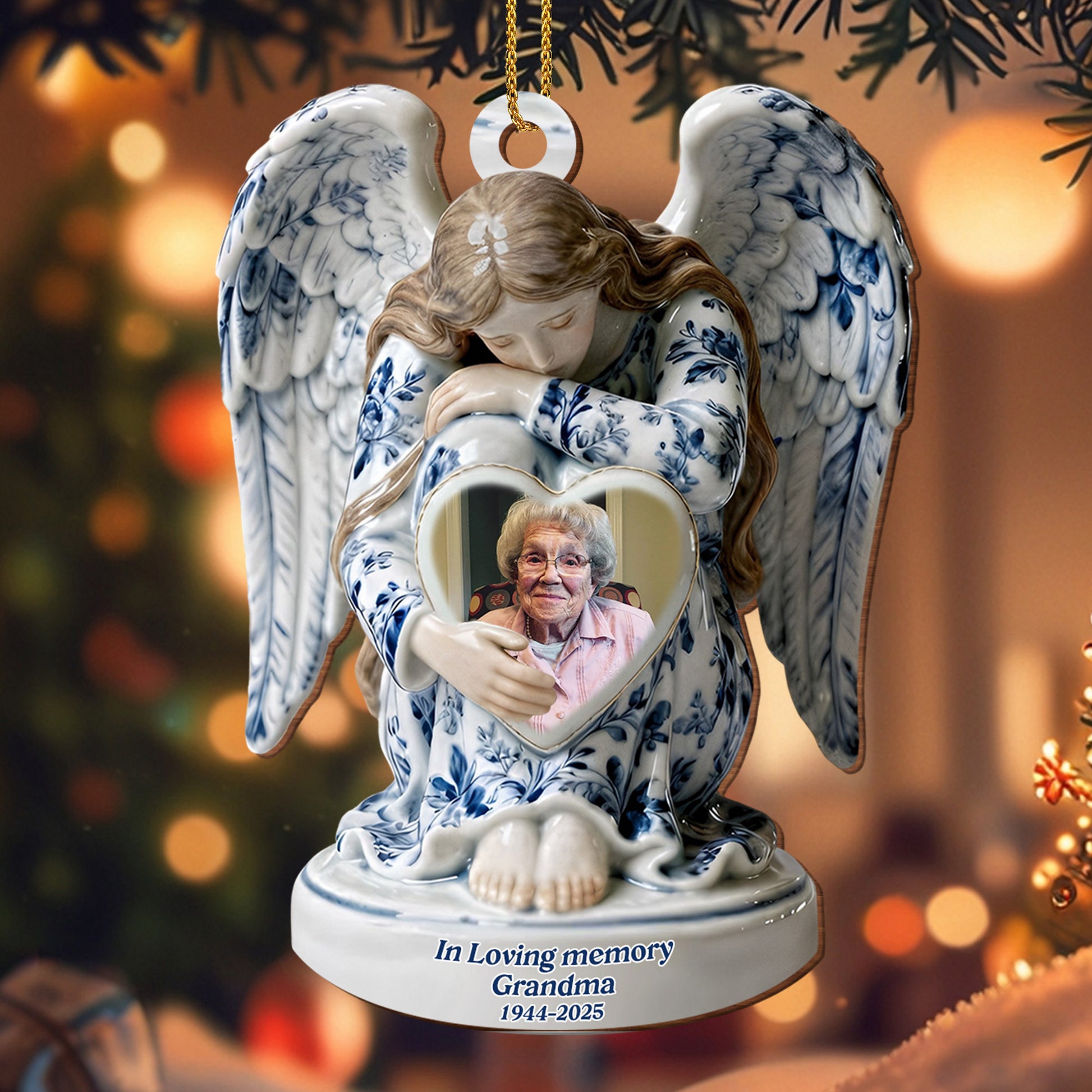 In Loving Memory Angel With Heart-Shaped Frame