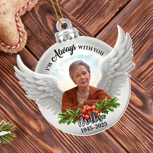 I'm Always With You, Angel Wings & Holly Berries Design