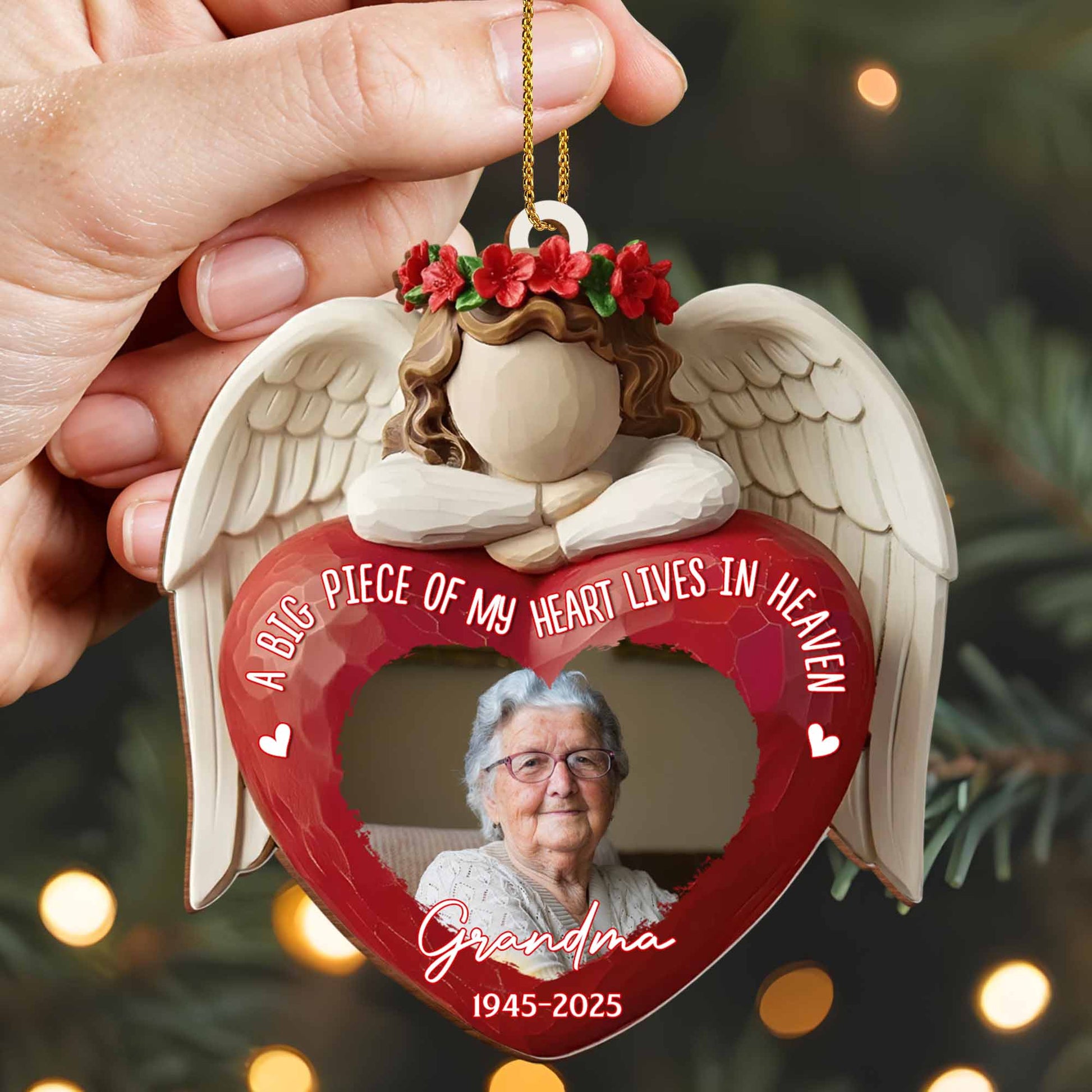 A Big Piece Of My Heart Lives In Heaven Angel Heart Ornament