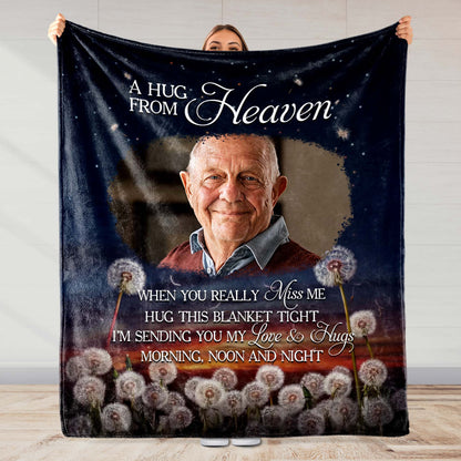 A Hug From Heaven With Elderly Man And Dandelions