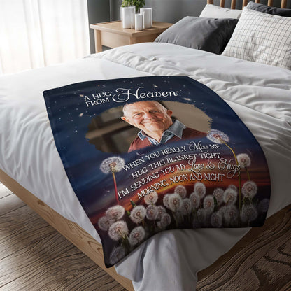 A Hug From Heaven With Elderly Man And Dandelions