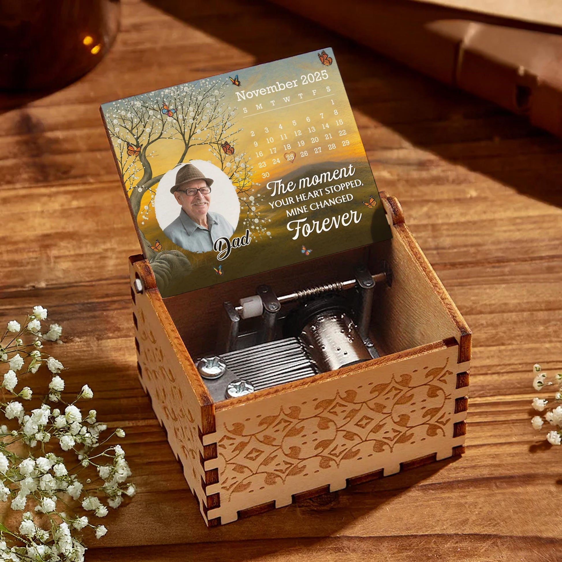 The Moment Your Heart Stopped, Tree And Butterflies Design