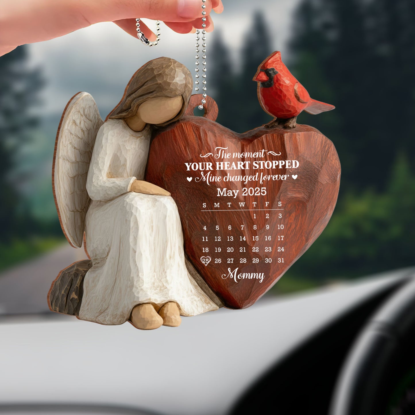 The Moment Your Heart Stopped, Angel And Bird Heart Ornament