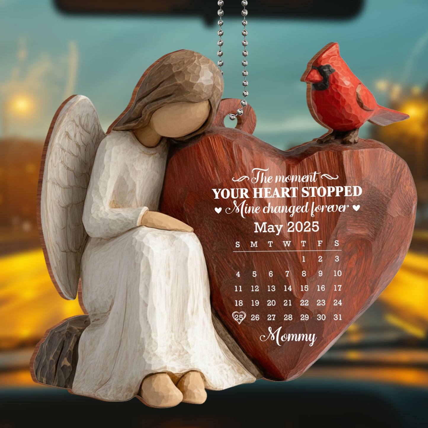 The Moment Your Heart Stopped, Angel And Bird Heart Ornament