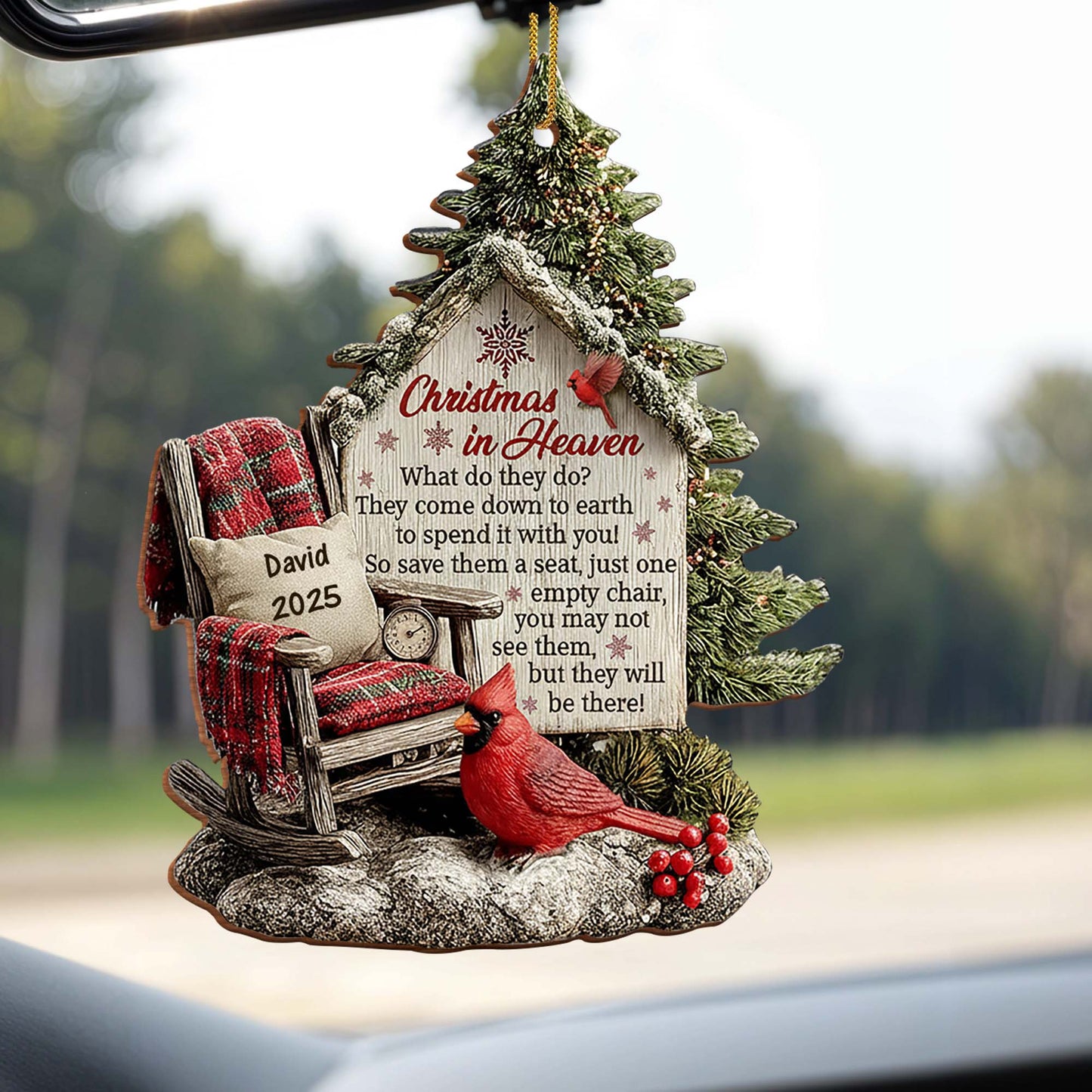 Christmas In Heaven, Chair And Cardinal Decoration