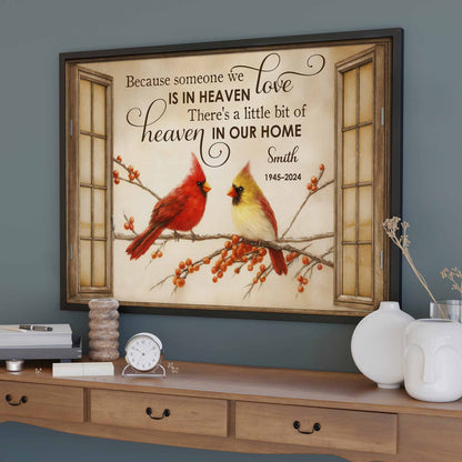 Because Someone We Love Is In Heaven, Birds On Branch Poster - Personalized Custom Horizontal Poster - HME464_HPOS