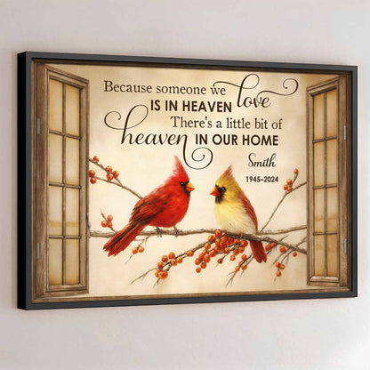 Because Someone We Love Is In Heaven, Birds On Branch Poster - Personalized Custom Horizontal Poster - HME464_HPOS