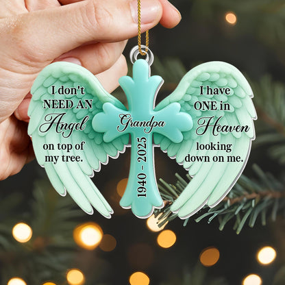 I Don't Need An Angel On Top Of My Tree, Angel Wings And Cross