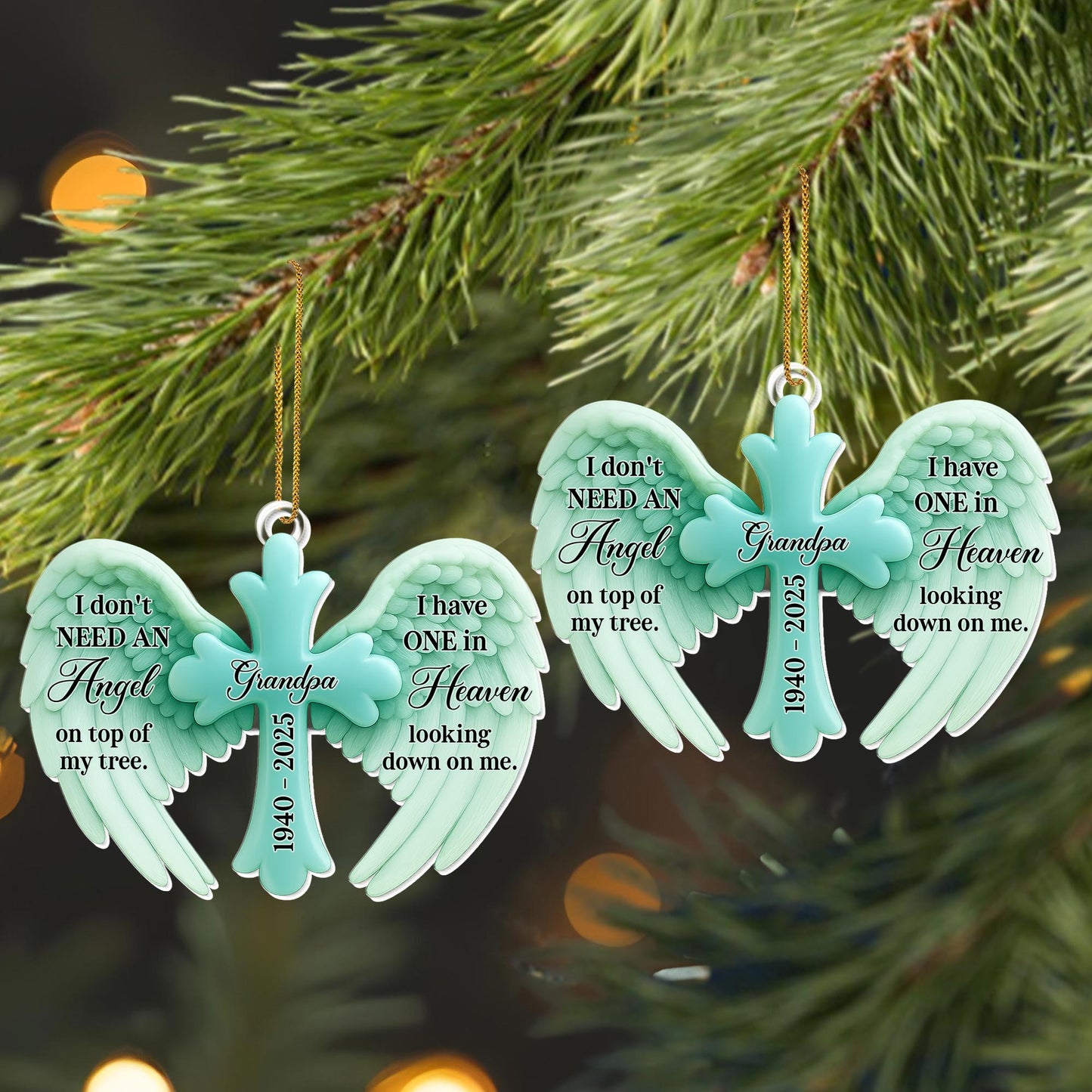 I Don't Need An Angel On Top Of My Tree, Angel Wings And Cross