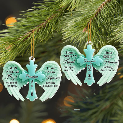 I Don't Need An Angel On Top Of My Tree, Angel Wings And Cross