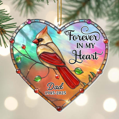 Forever In My Heart Cardinal Heart Ornament