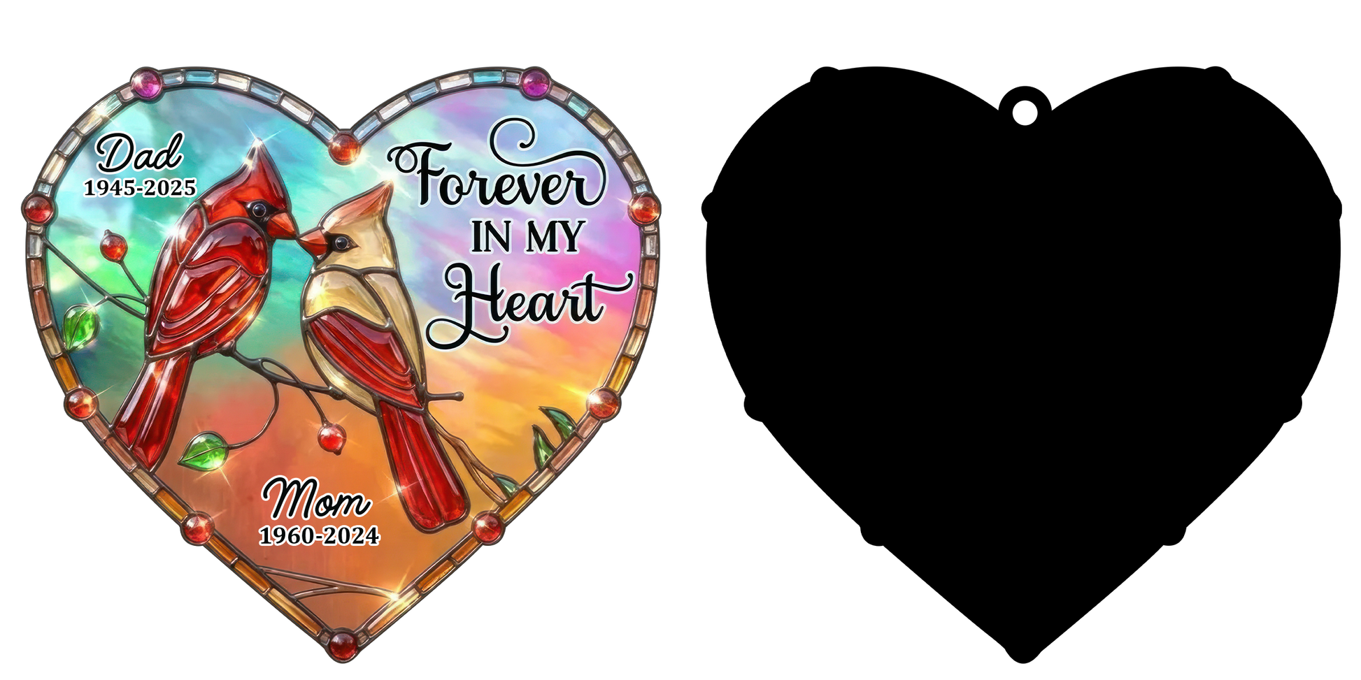 Forever In My Heart Cardinal Heart Ornament