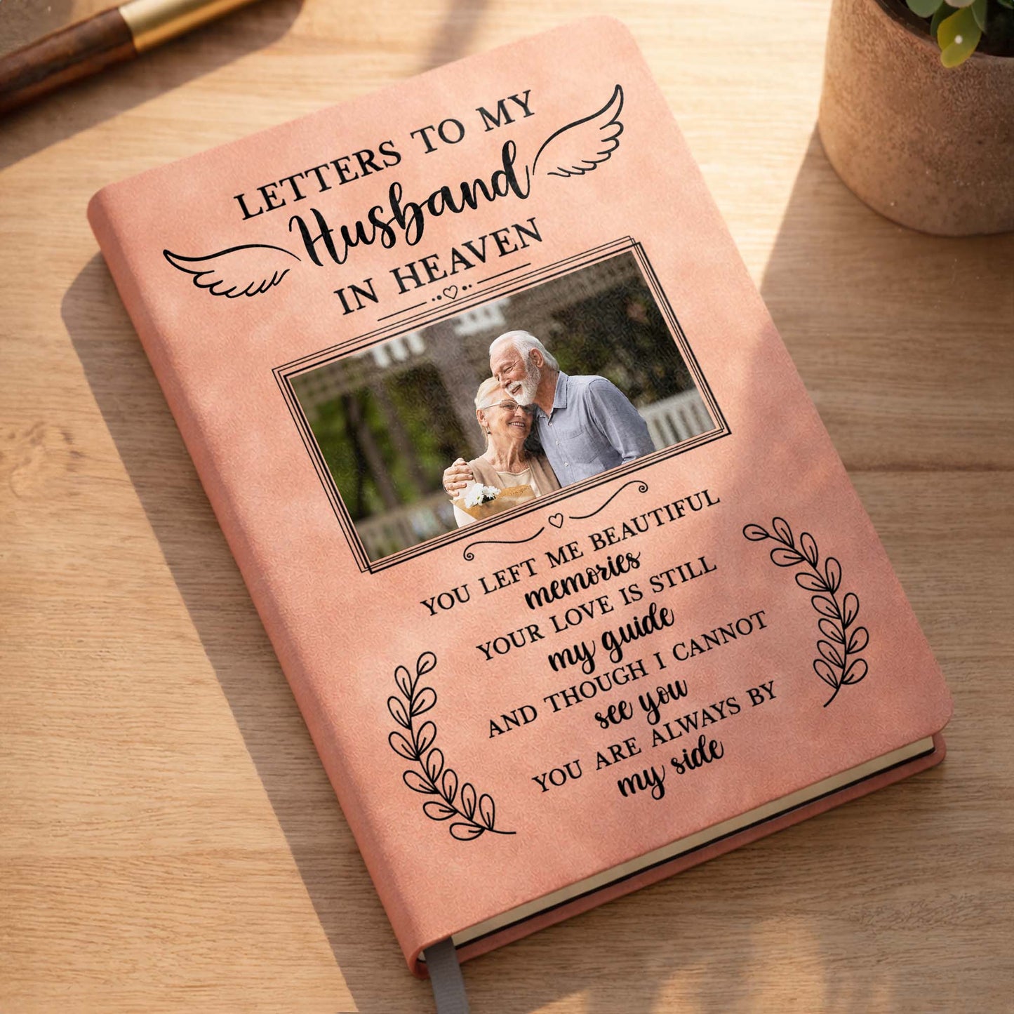Letters To My Husband In Heaven, Wings, Leaves, Photo Frame