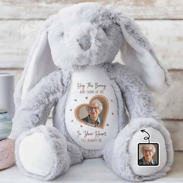 Hug This Bunny And Think Of Me, Heart And Bunny Design