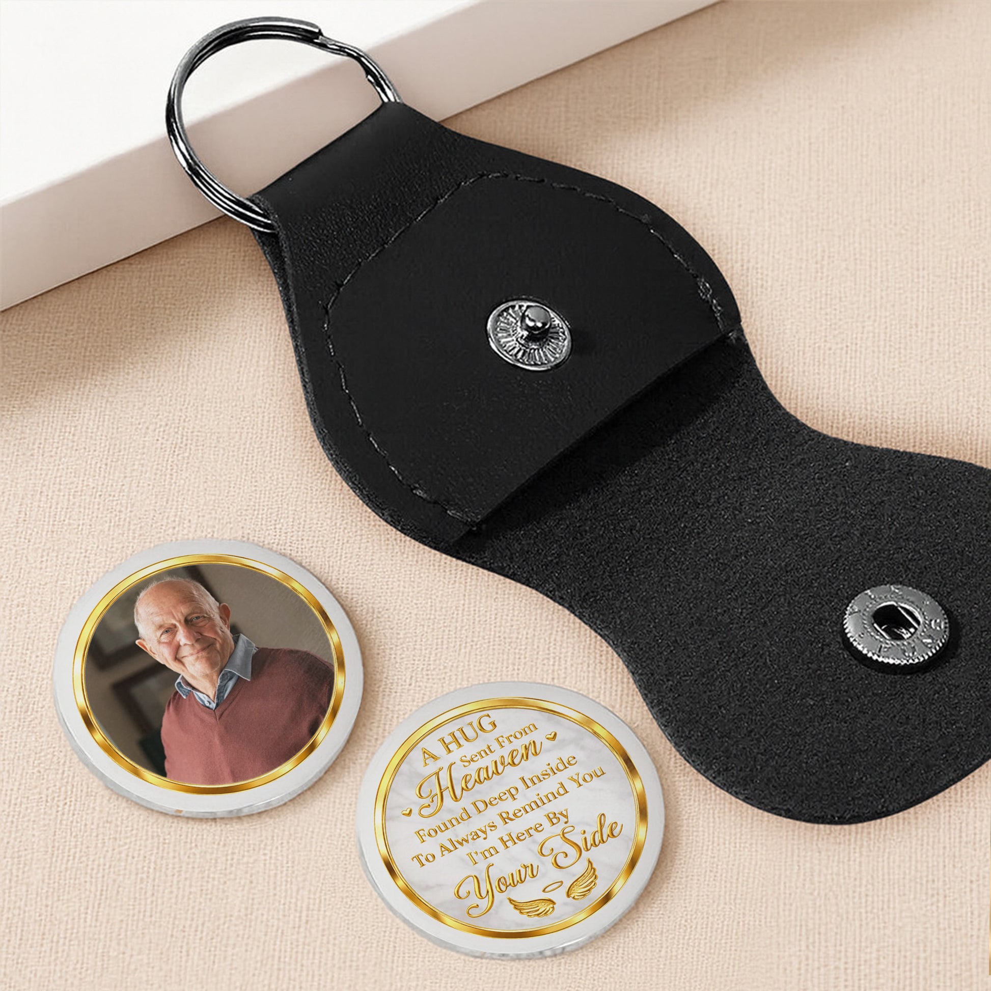 A Hug Sent From Heaven, Personalized Memorial Token With Wings