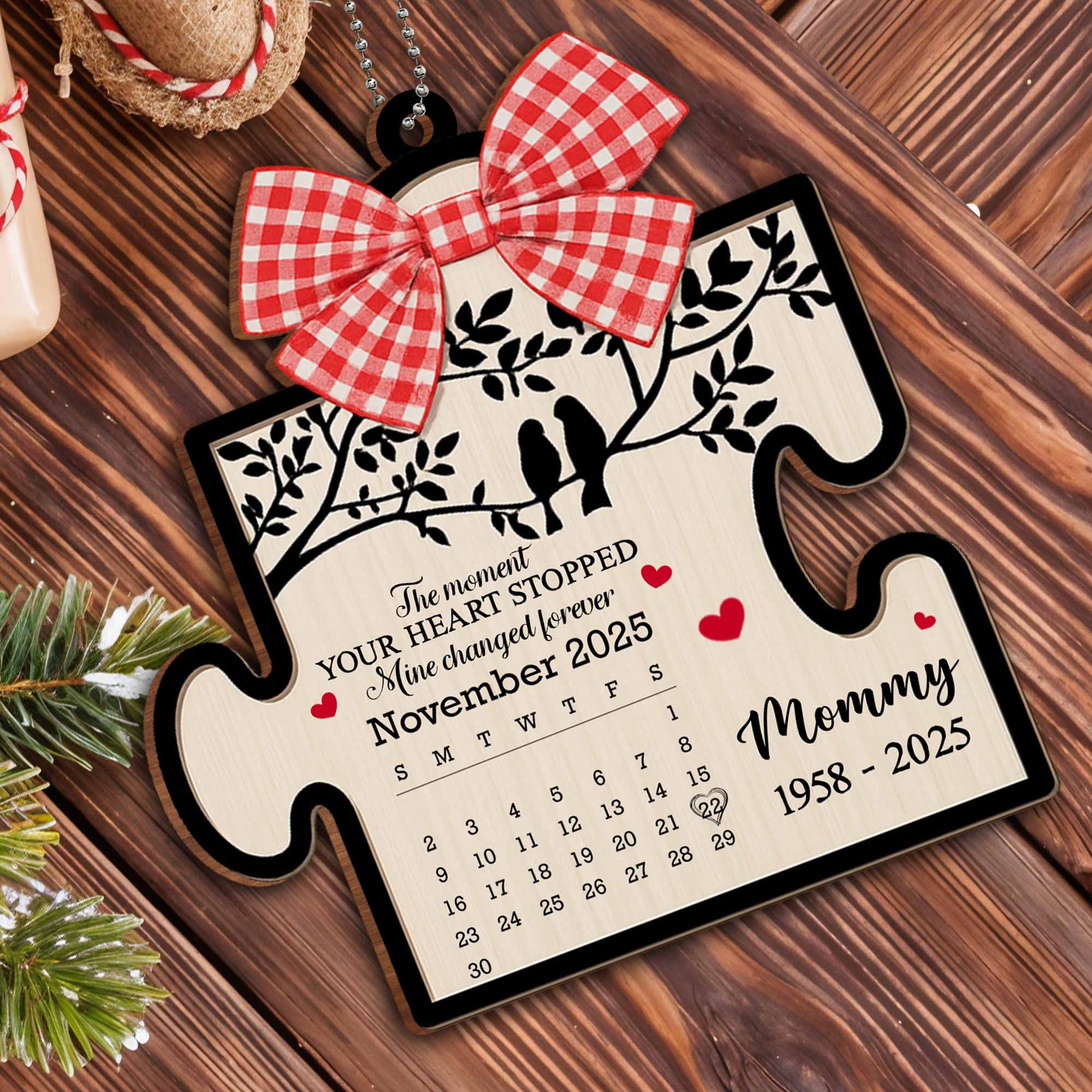 The Moment Your Heart Stopped, Life Changed Forever Puzzle Ornament