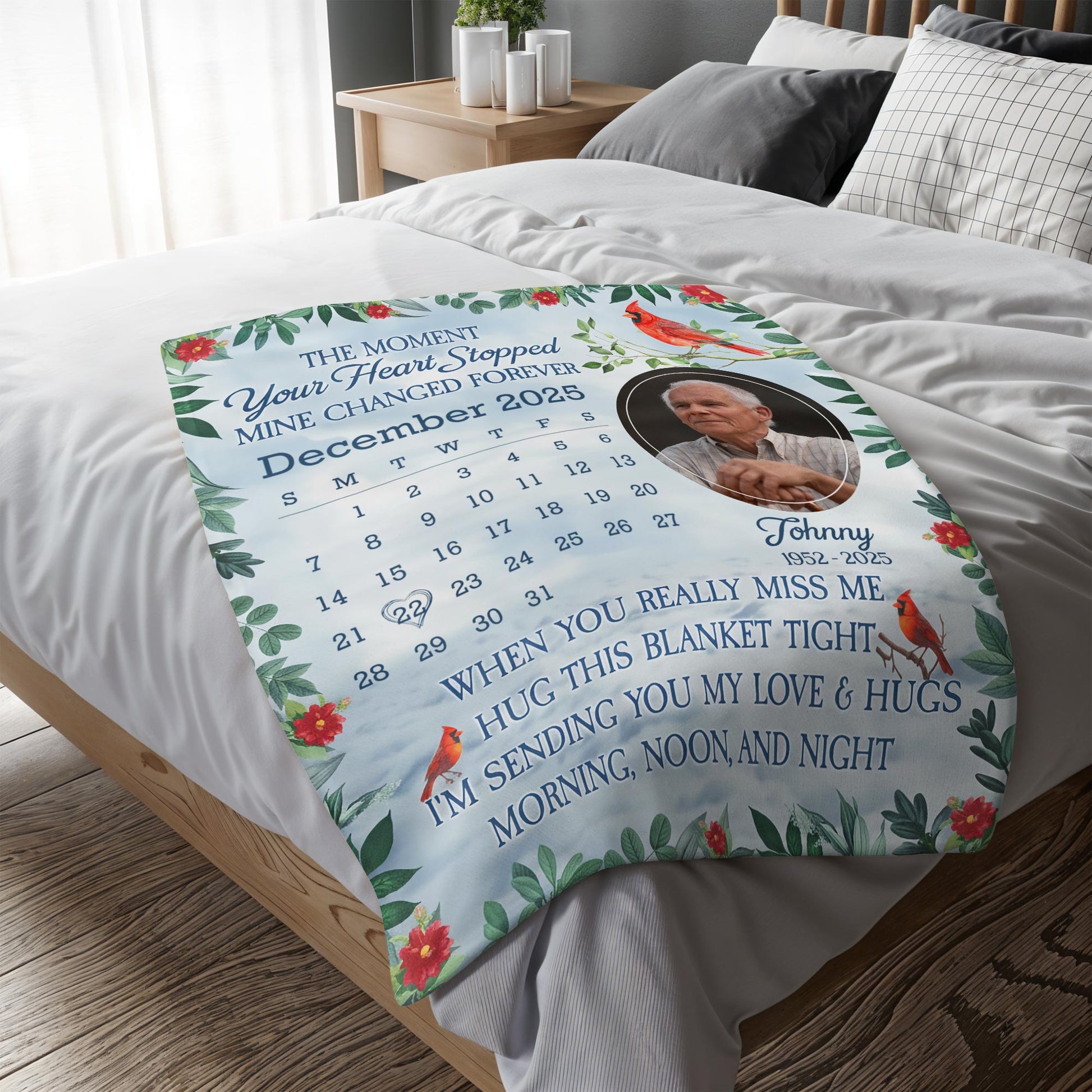 The Moment Your Heart Stopped, Calendar & Cardinal Bird Design