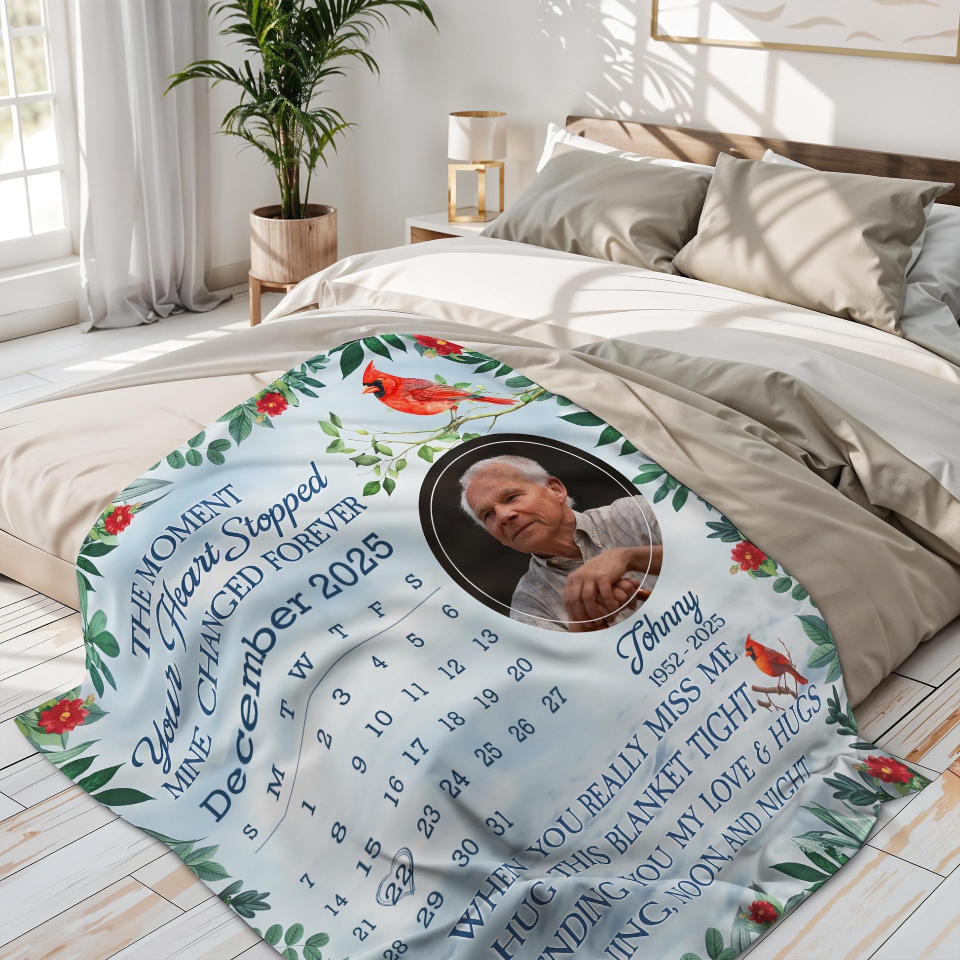 The Moment Your Heart Stopped, Calendar & Cardinal Bird Design