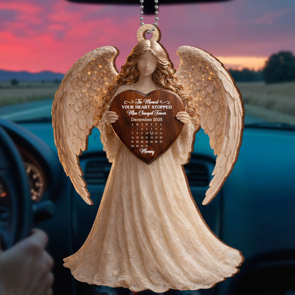 The Moment Your Heart Stopped, Angel Ornament With Calendar