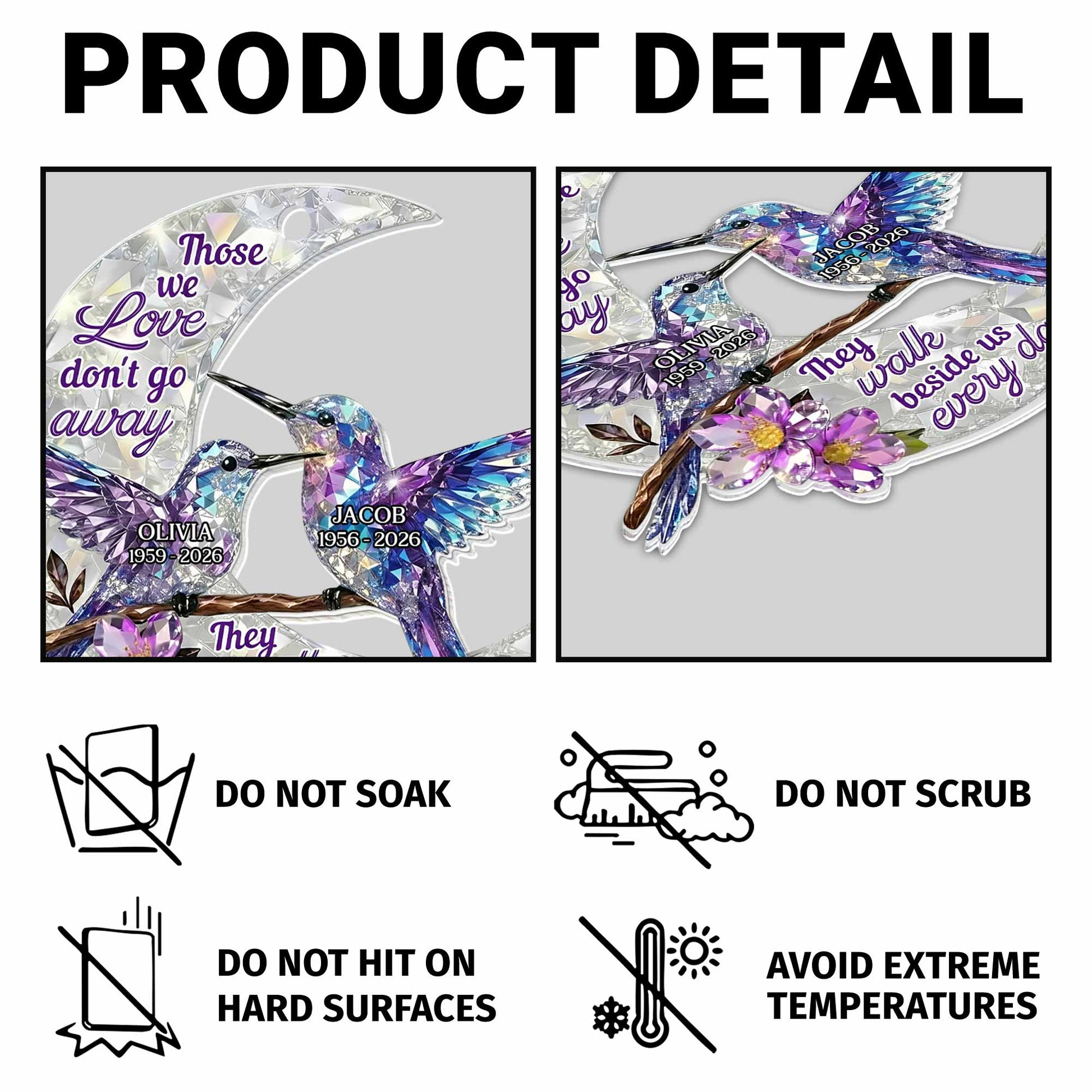 Those We Love Don't Go Away, Hummingbird and Moon Design