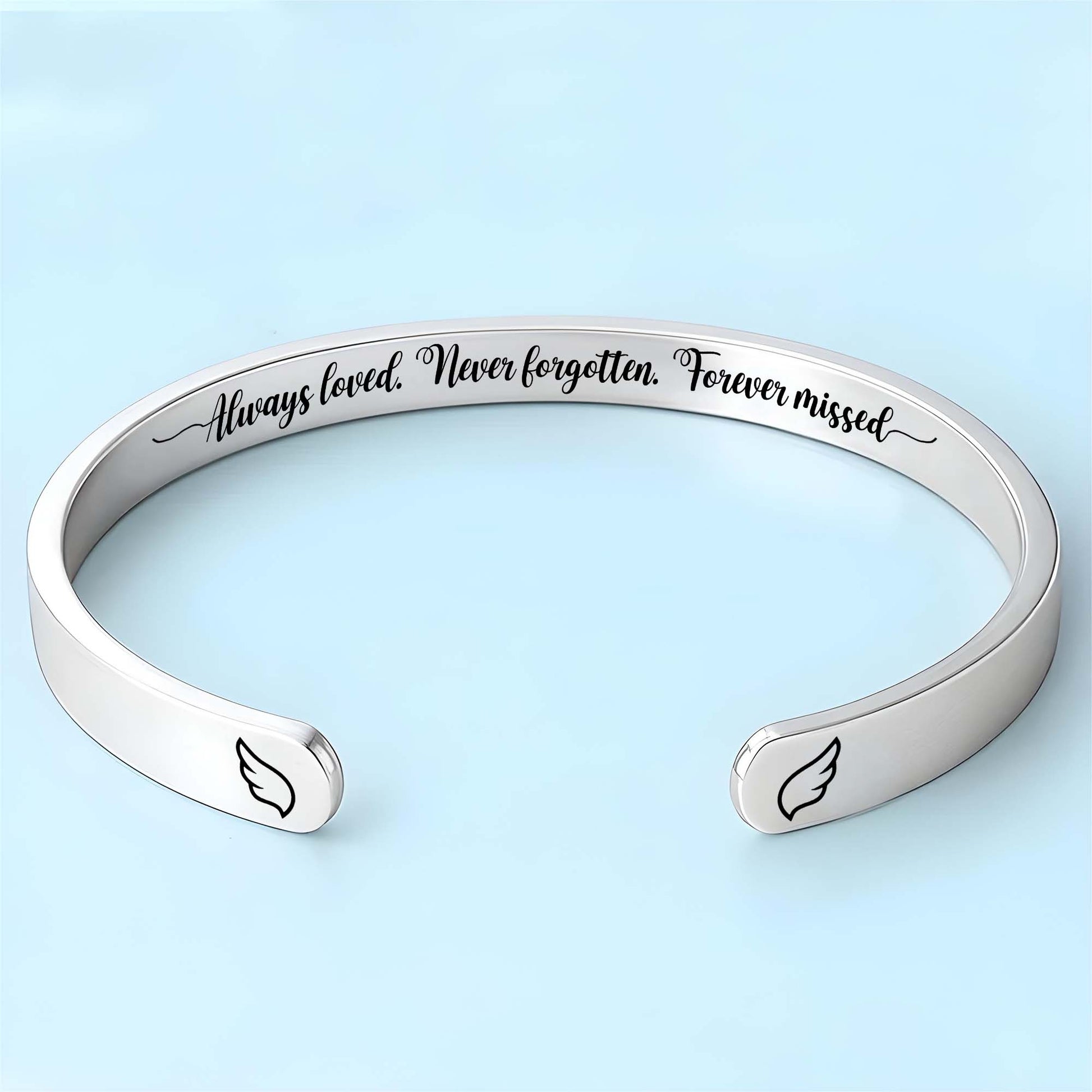 Always Loved Never Forgotten Forever Missed Wings Bracelet
