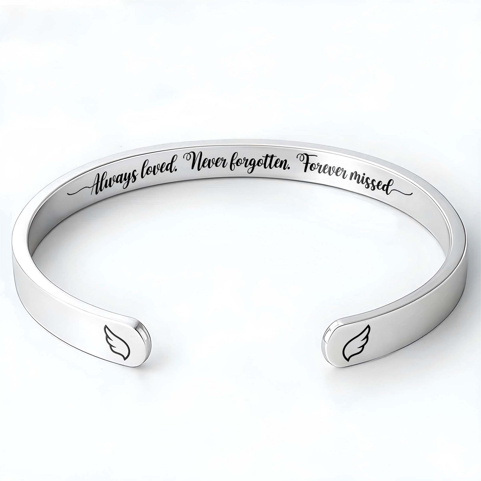Always Loved Never Forgotten Forever Missed Wings Bracelet