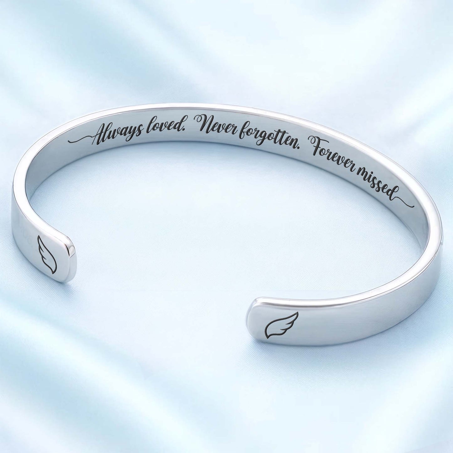 Always Loved Never Forgotten Forever Missed Wings Bracelet