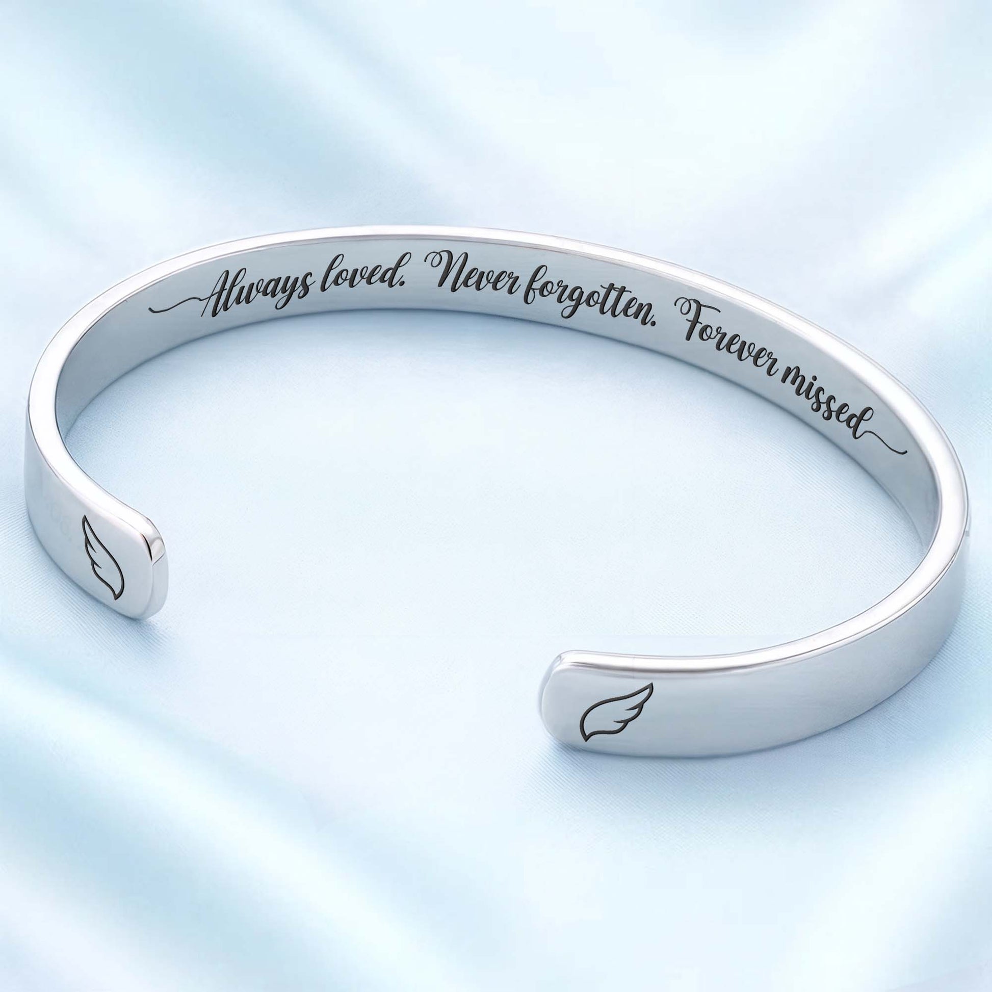 Always Loved Never Forgotten Forever Missed Wings Bracelet