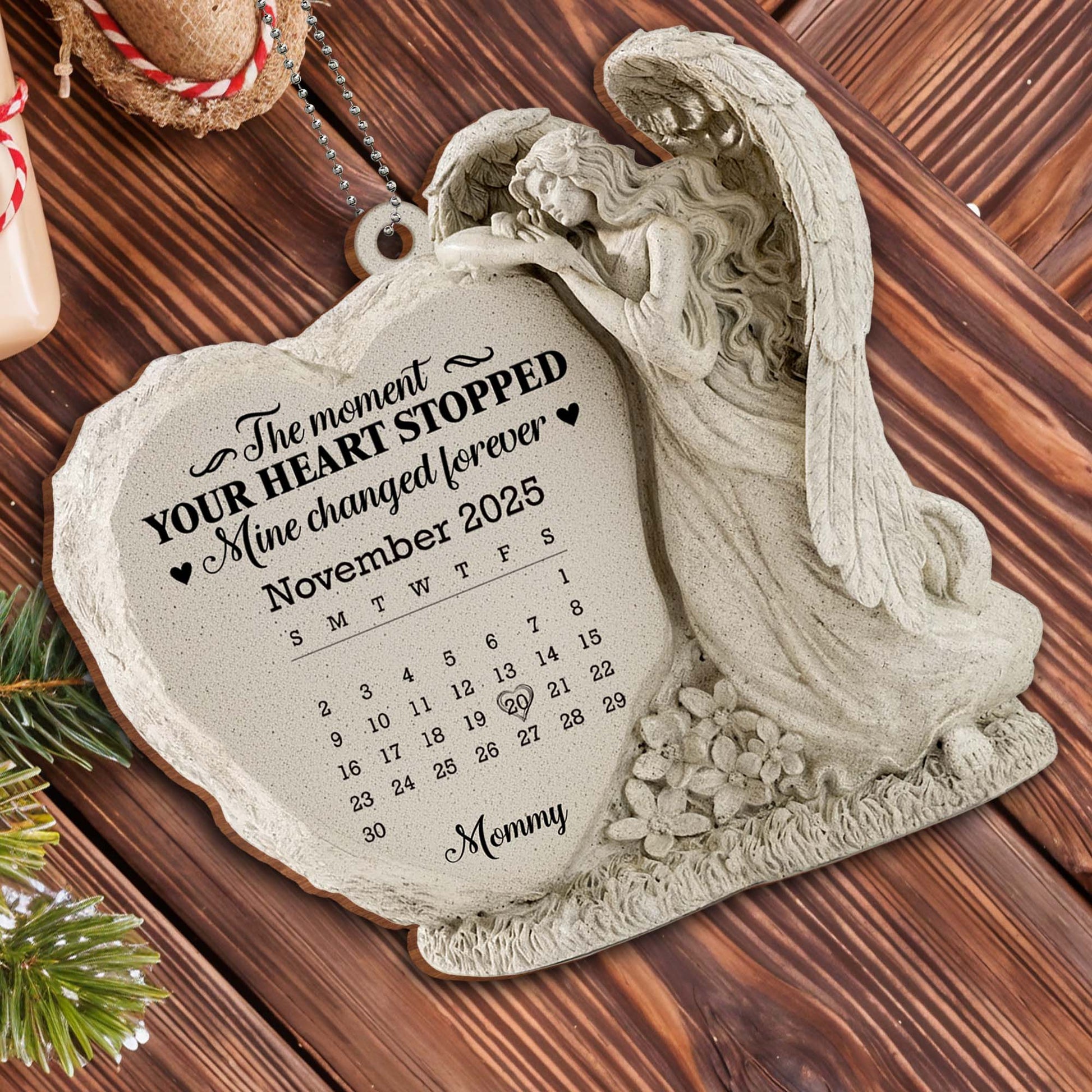 The Moment Your Heart Stopped, Angelic Memorial Ornament