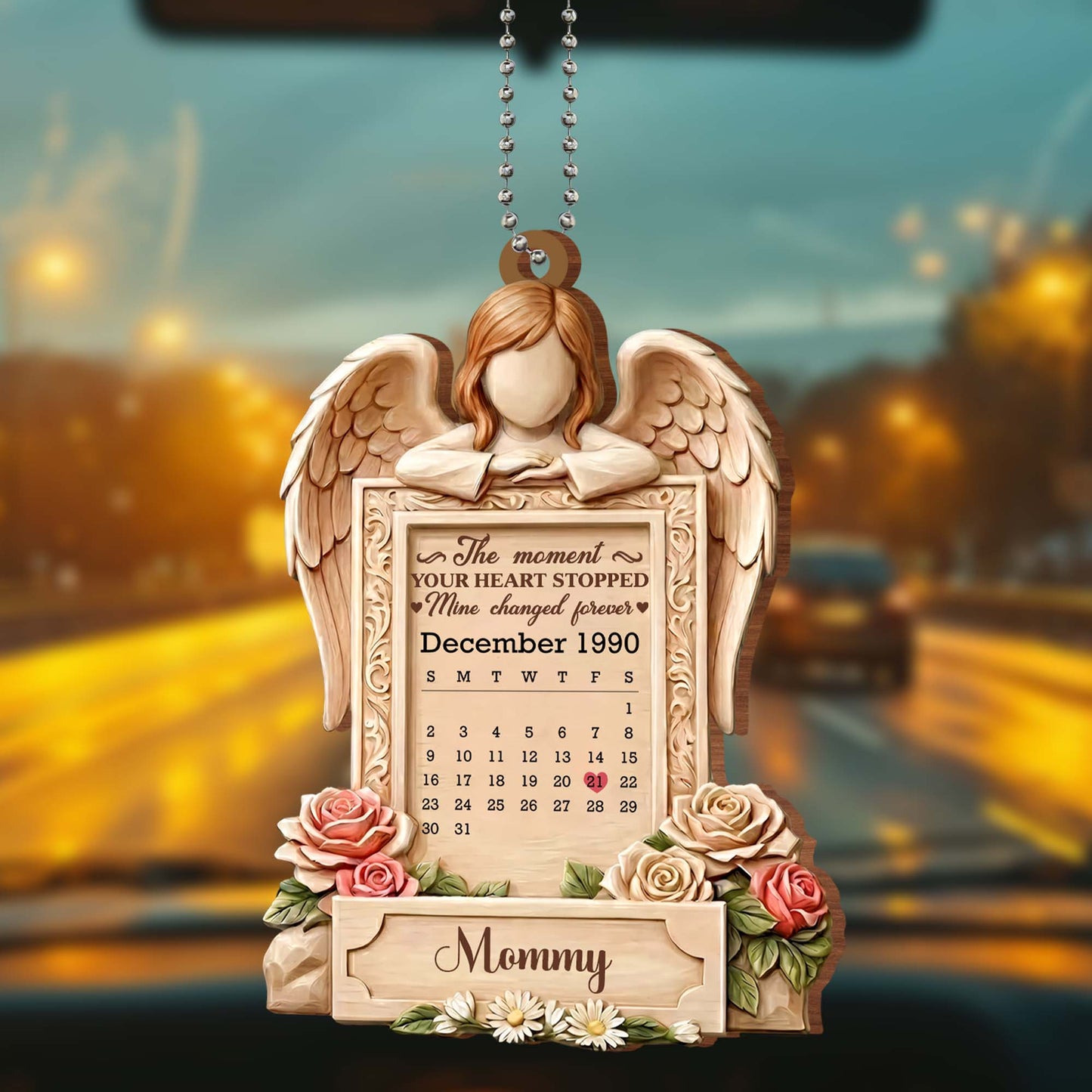 The Moment Your Heart Stopped, Angel and Roses Ornament