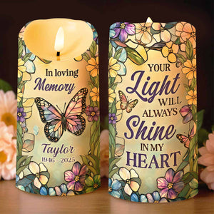 In Loving Memory Your Light Will Always Shine In My Heart Butterfly Flower