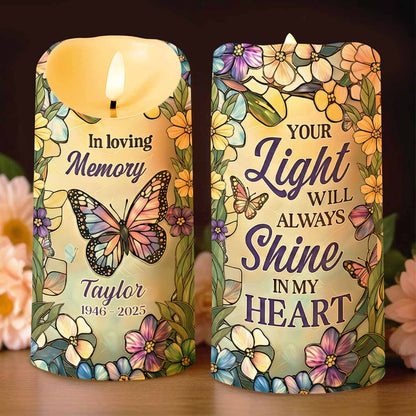 In Loving Memory Your Light Will Always Shine In My Heart Butterfly Flower