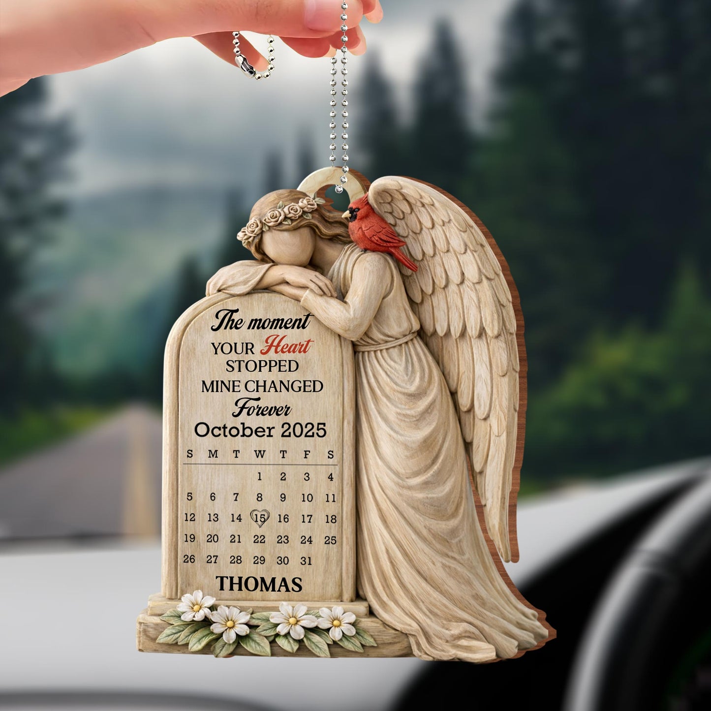 The Moment Your Heart Stopped, Angel And Cardinal Memorial Ornament