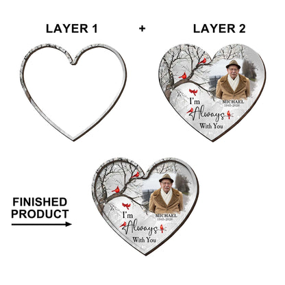 I'm Always With You, Cardinal Birds, Winter Trees - Personalized Custom Shaped Car Visor Clip - HME496_VIS