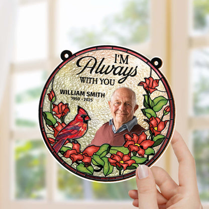 I'm Always With You Memorial Cardinal and Red Flowers