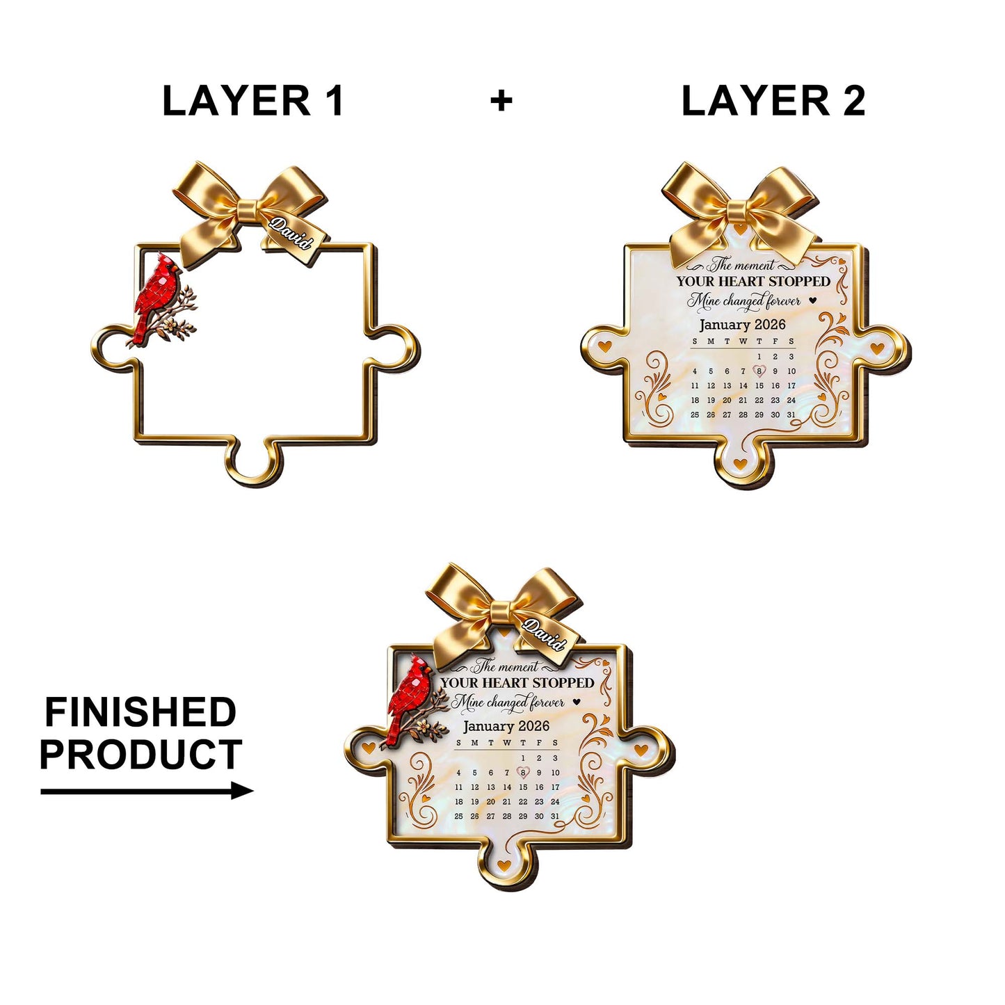 The Moment Your Heart Stopped, Memorial Cardinal Puzzle Piece