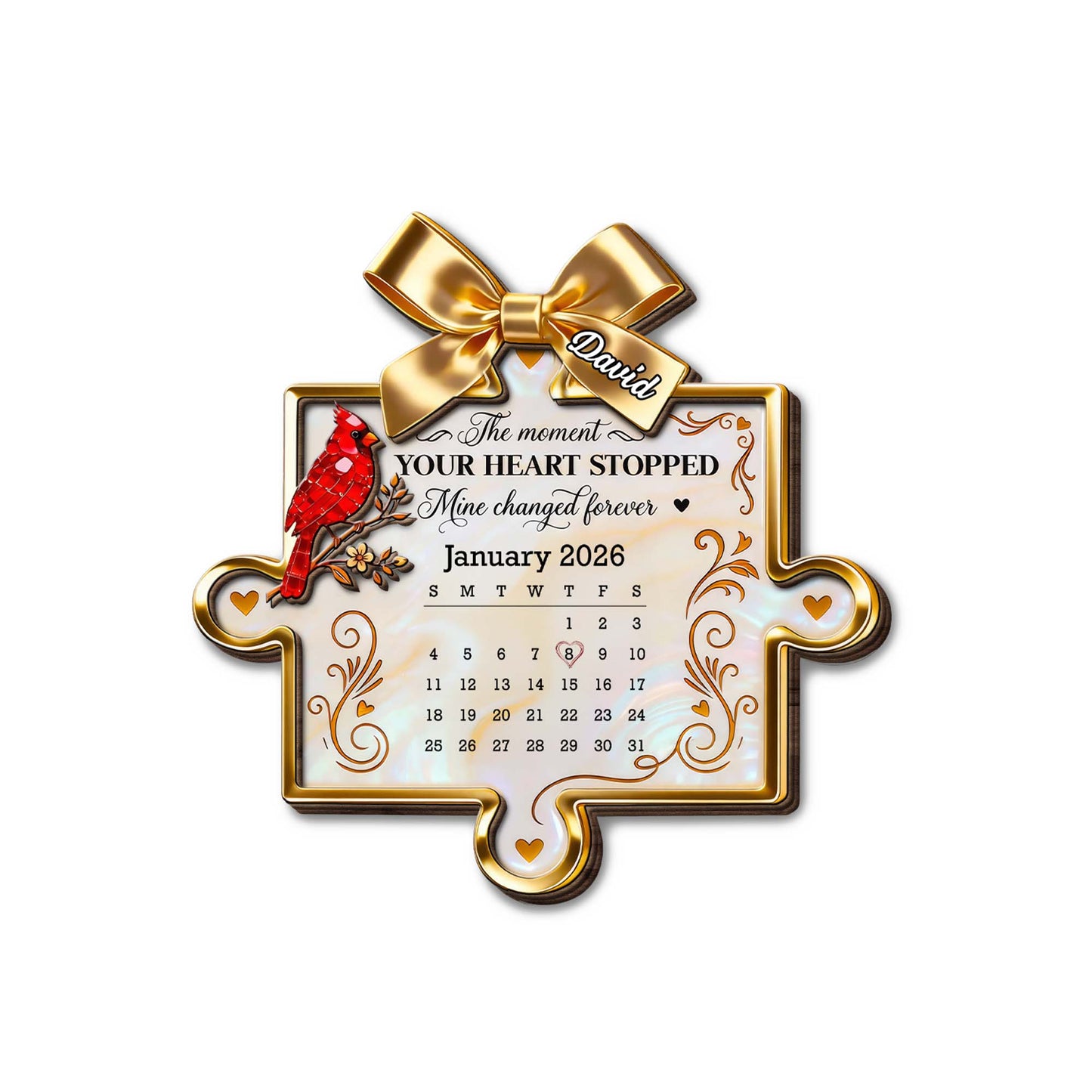 The Moment Your Heart Stopped, Memorial Cardinal Puzzle Piece