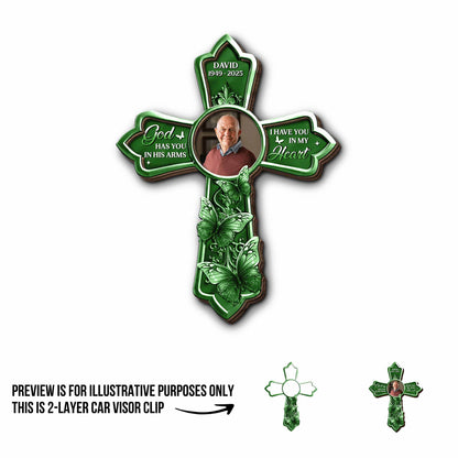 God Has You In His Arms, I Have You In My Heart Cross With Butterflies