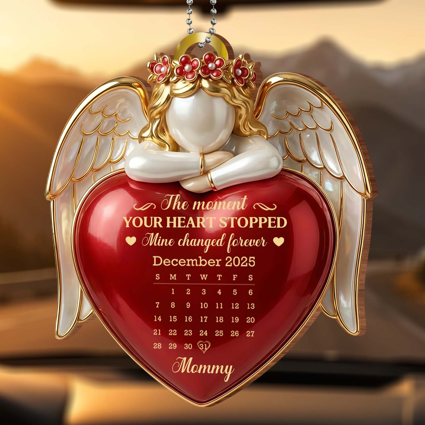 The Moment Your Heart Stopped, Angel Heart Calendar Ornament