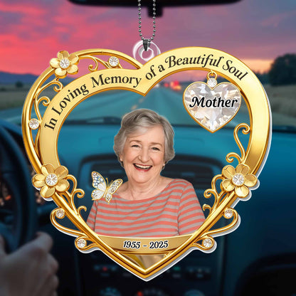 In Loving Memory of a Beautiful Soul, Heart With Flowers and Butterfly