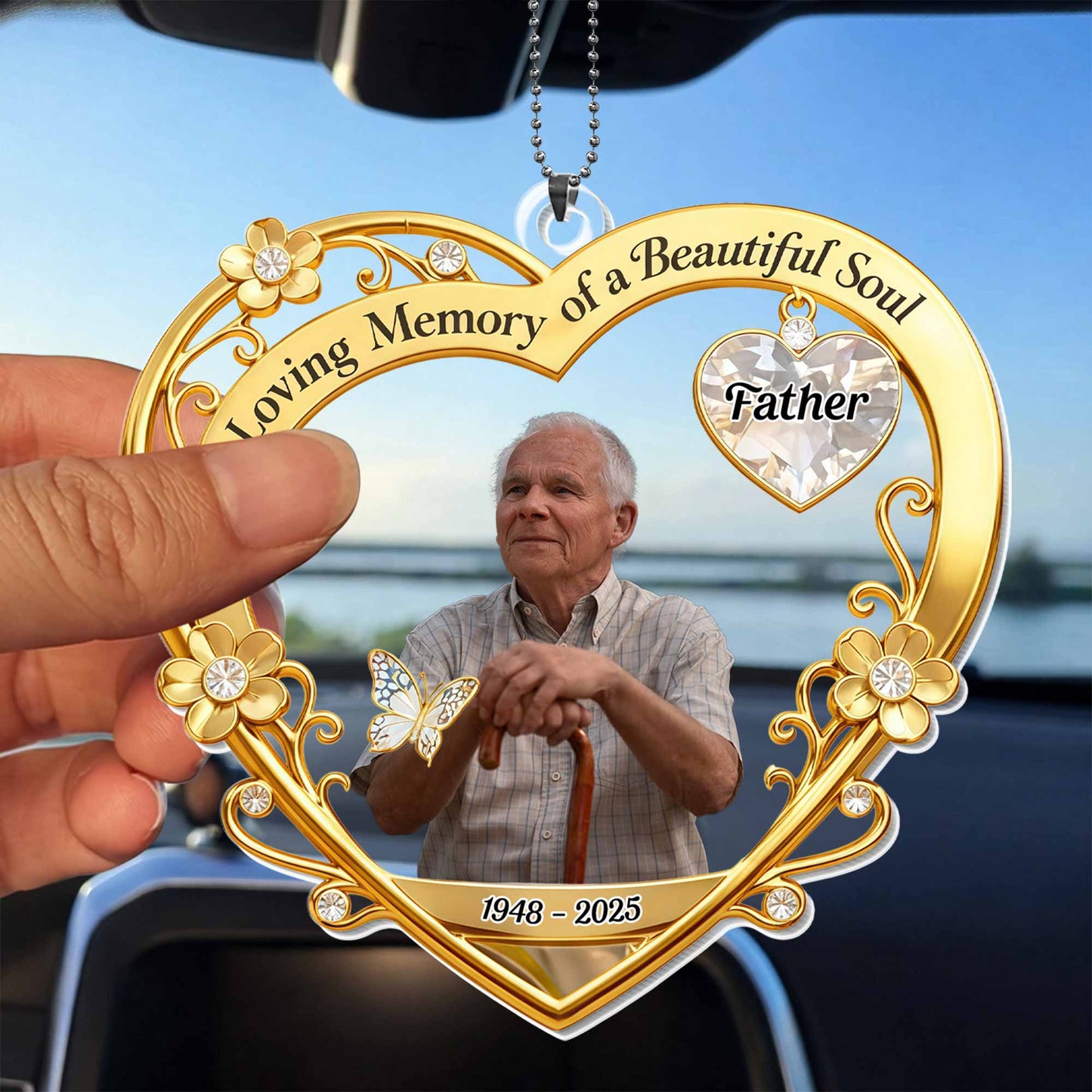 In Loving Memory of a Beautiful Soul, Heart With Flowers and Butterfly