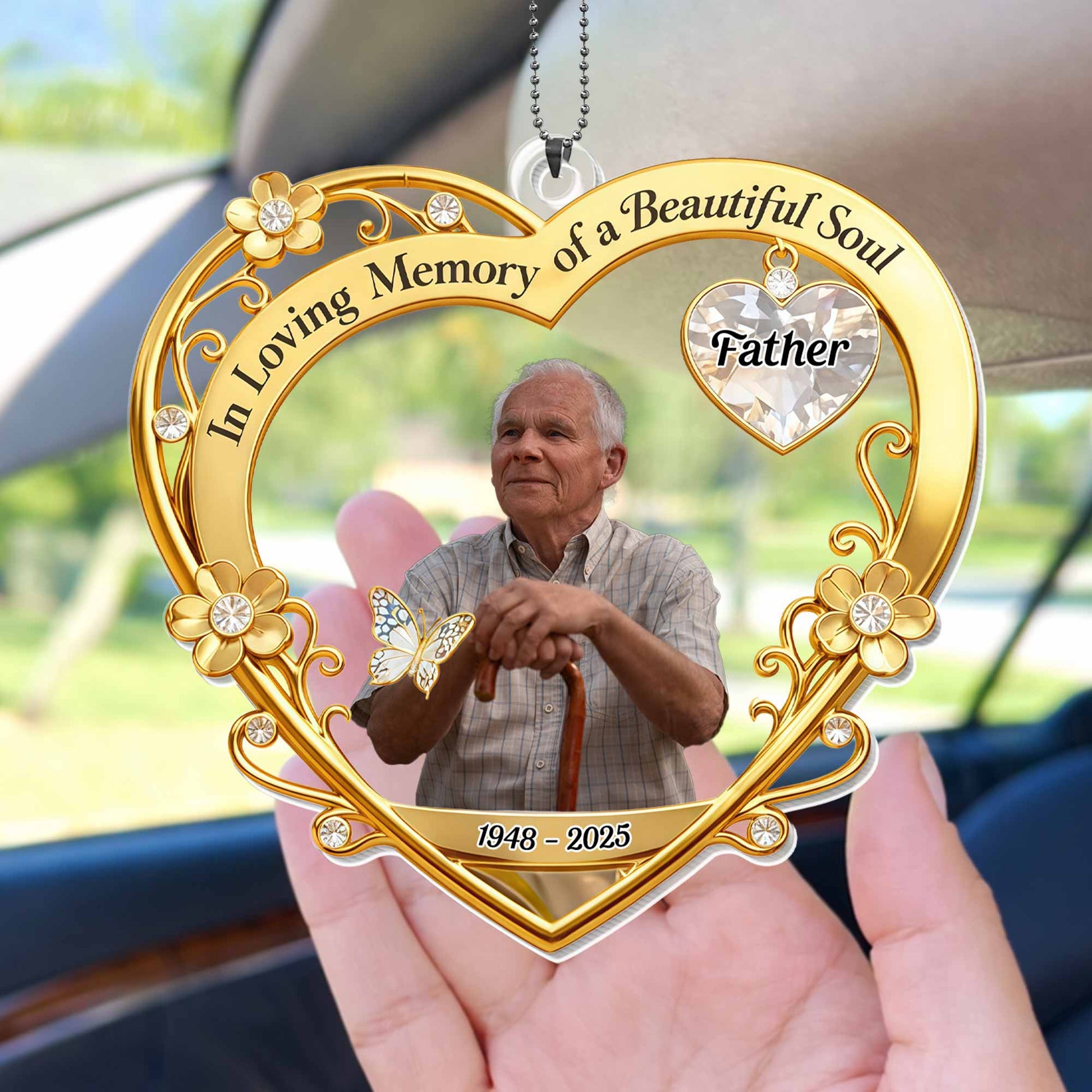 In Loving Memory of a Beautiful Soul, Heart With Flowers and Butterfly