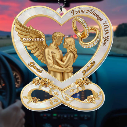 I Am Always With You Angel Wing Couple And Wedding Rings Heart