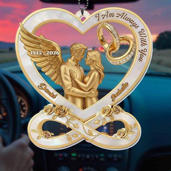 I Am Always With You Angel Wing Couple And Wedding Rings Heart