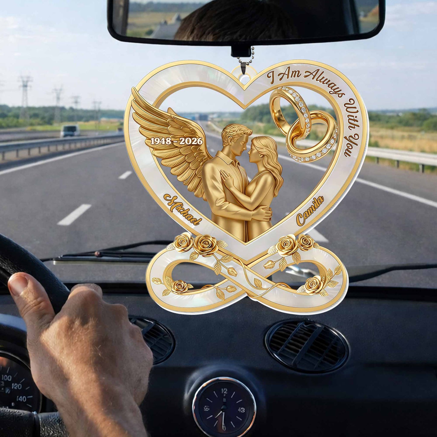 I Am Always With You Angel Wing Couple And Wedding Rings Heart