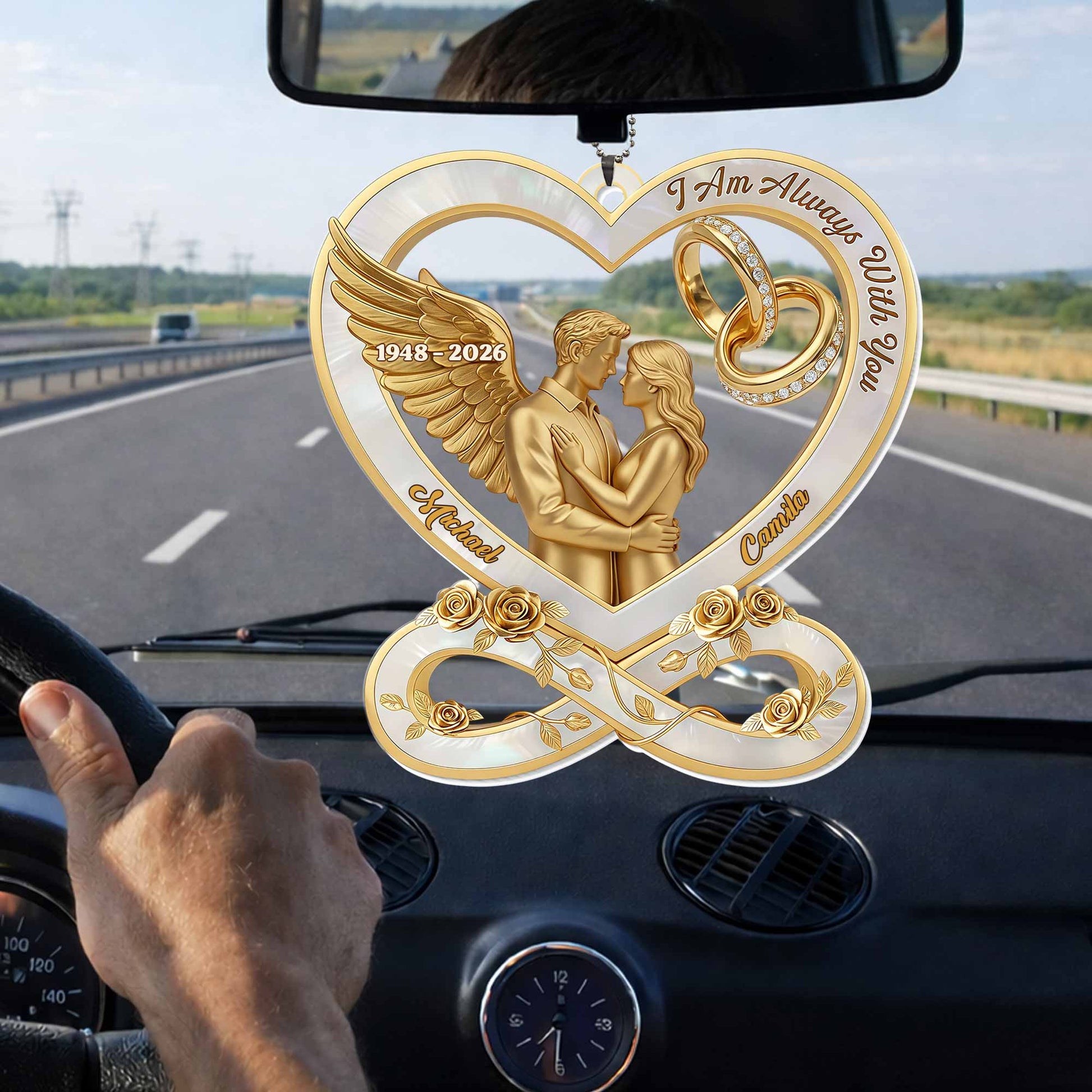 I Am Always With You Angel Wing Couple And Wedding Rings Heart