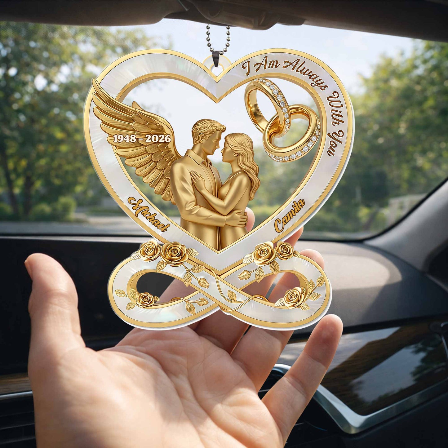 I Am Always With You Angel Wing Couple And Wedding Rings Heart