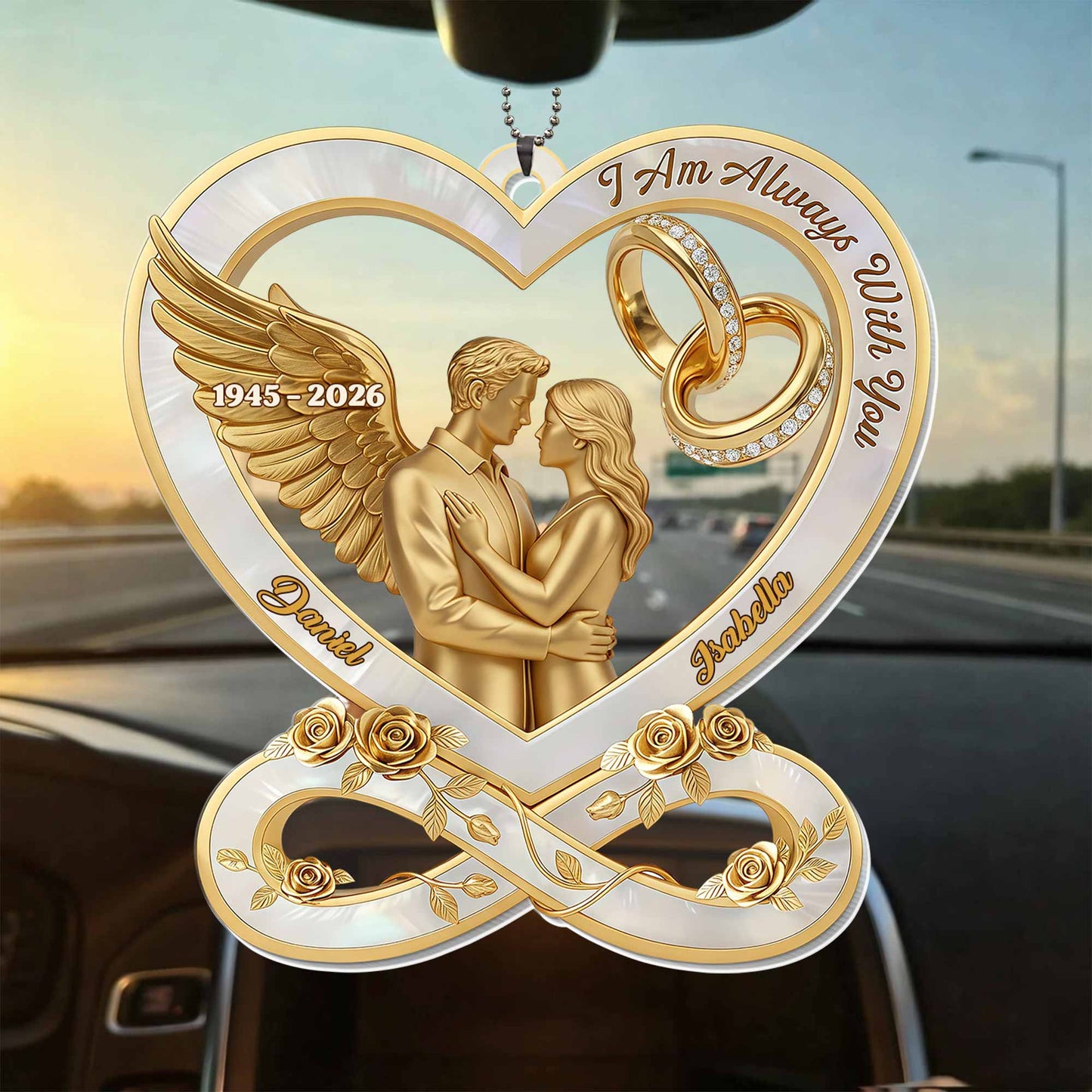 I Am Always With You Angel Wing Couple And Wedding Rings Heart