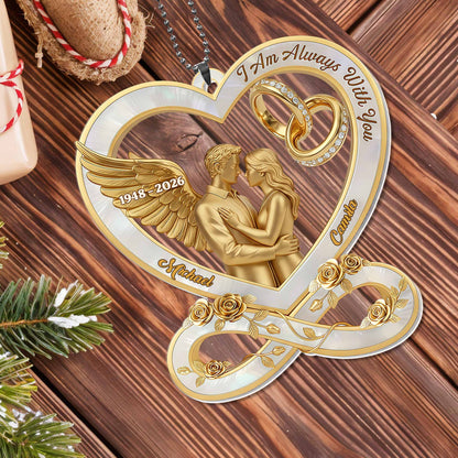I Am Always With You Angel Wing Couple And Wedding Rings Heart